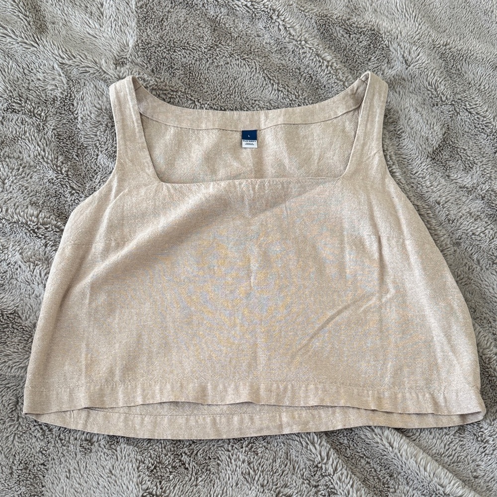 Linen blend cropped tank